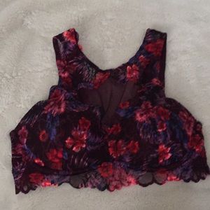 Floral and lace bra